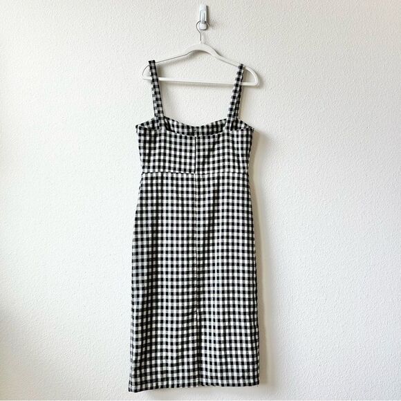 Rita Row Emma Fitted Gingham Dress in Black White Size Medium - Picture 5 of 10